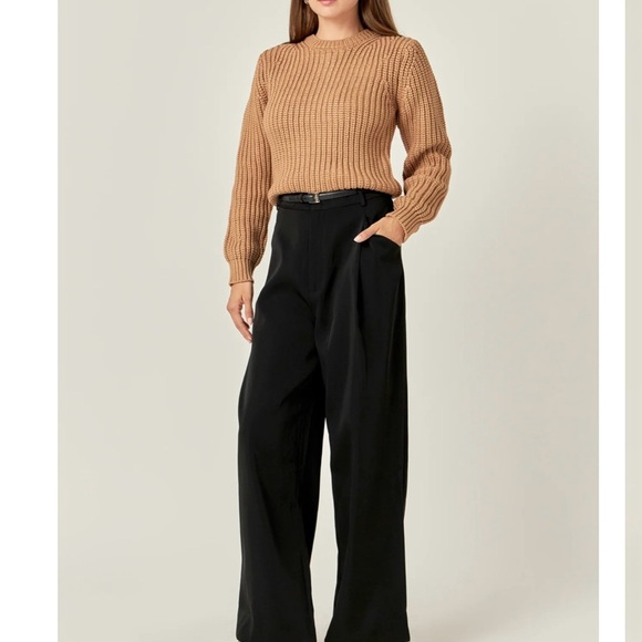 English Factory Brown Ribbed Crew Neck Sweater - Picture 2 of 5